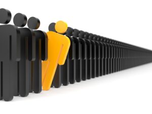 stand out from the crowd concept